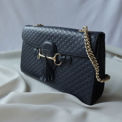 Gucci Pre-loved Monogram Horsebit Chain Strap Shoulder Bag 3