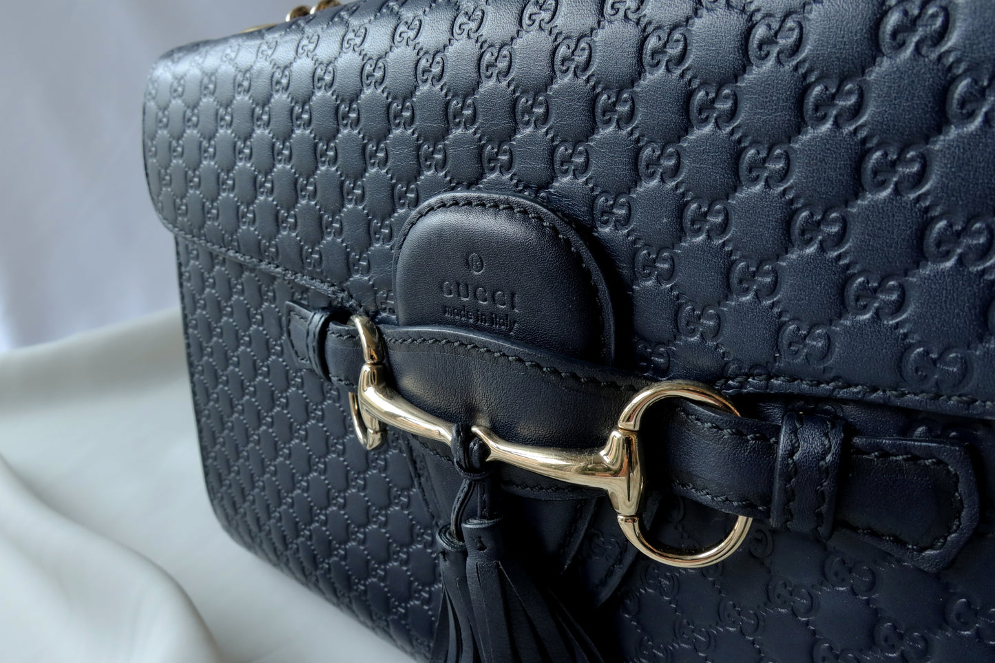 Gucci Pre-loved Monogram Horsebit Chain Strap Shoulder Bag 7