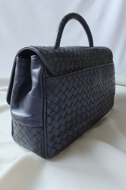 Bottega Veneta Vintage Intrecciato Weave Turnlock Flap Bag 4