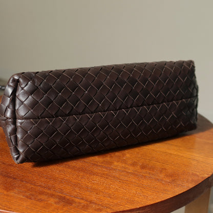 Bottega Veneta Vintage Dark Brown Intrecciato 2way Shoulder Clutch Bag