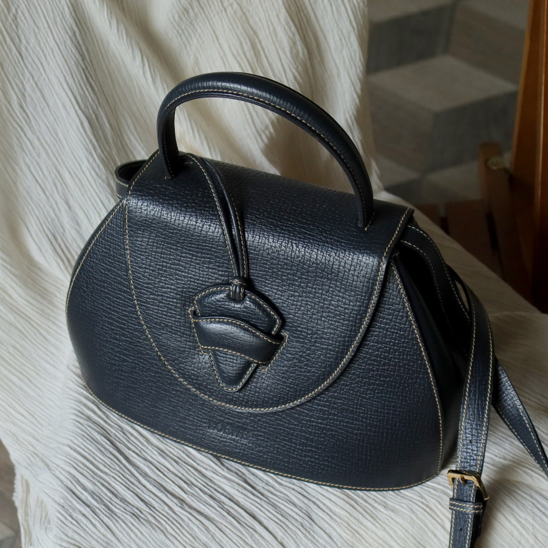 Loewe Vintage Barcelona Leather 2 way Shoulder Bag