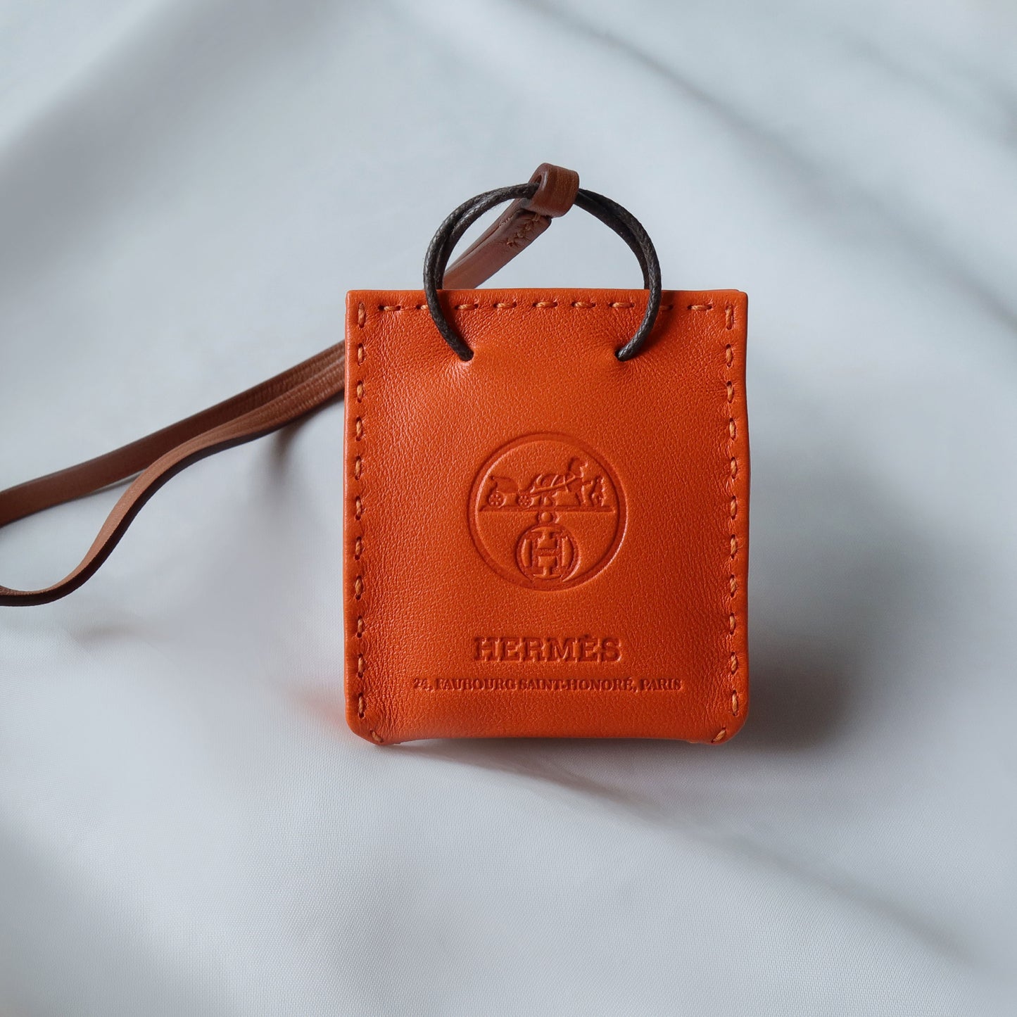 Products Hermes Feu Milo Gold Swift Mini Shopping Bag Charm 2