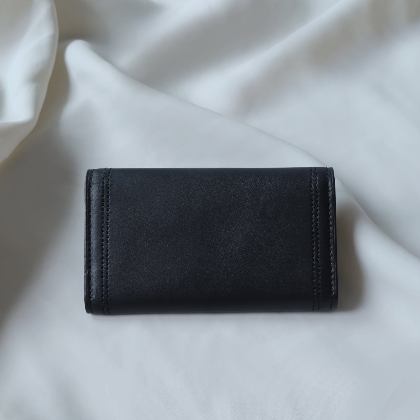 YSL Saint Laurent Black Logo Tri-fold Key Holder Pouch