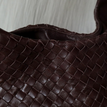 Bottega Veneta Vintage Dark Brown Medium Intrecciato Hobo Shoulder Bag