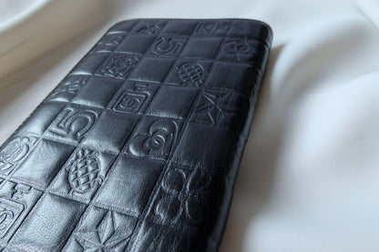 Chanel Pre-loved Iconic Chocolate Bar Bi-fold Long Wallet