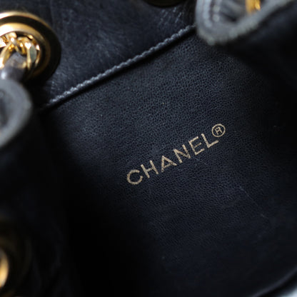 Vintage Chanel Diamond Quilted Matelasse Coco Charm Bucket Bag