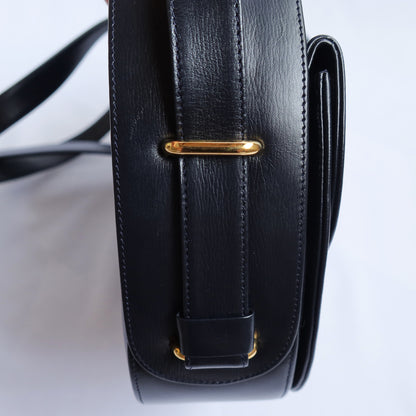 Cartier Vintage Black Sapphire Leather Crossbody Bag