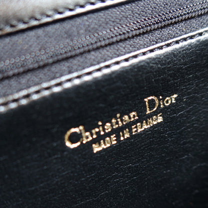 Christian Dior Vintage Classic Black Box Leather Shoulder Bag