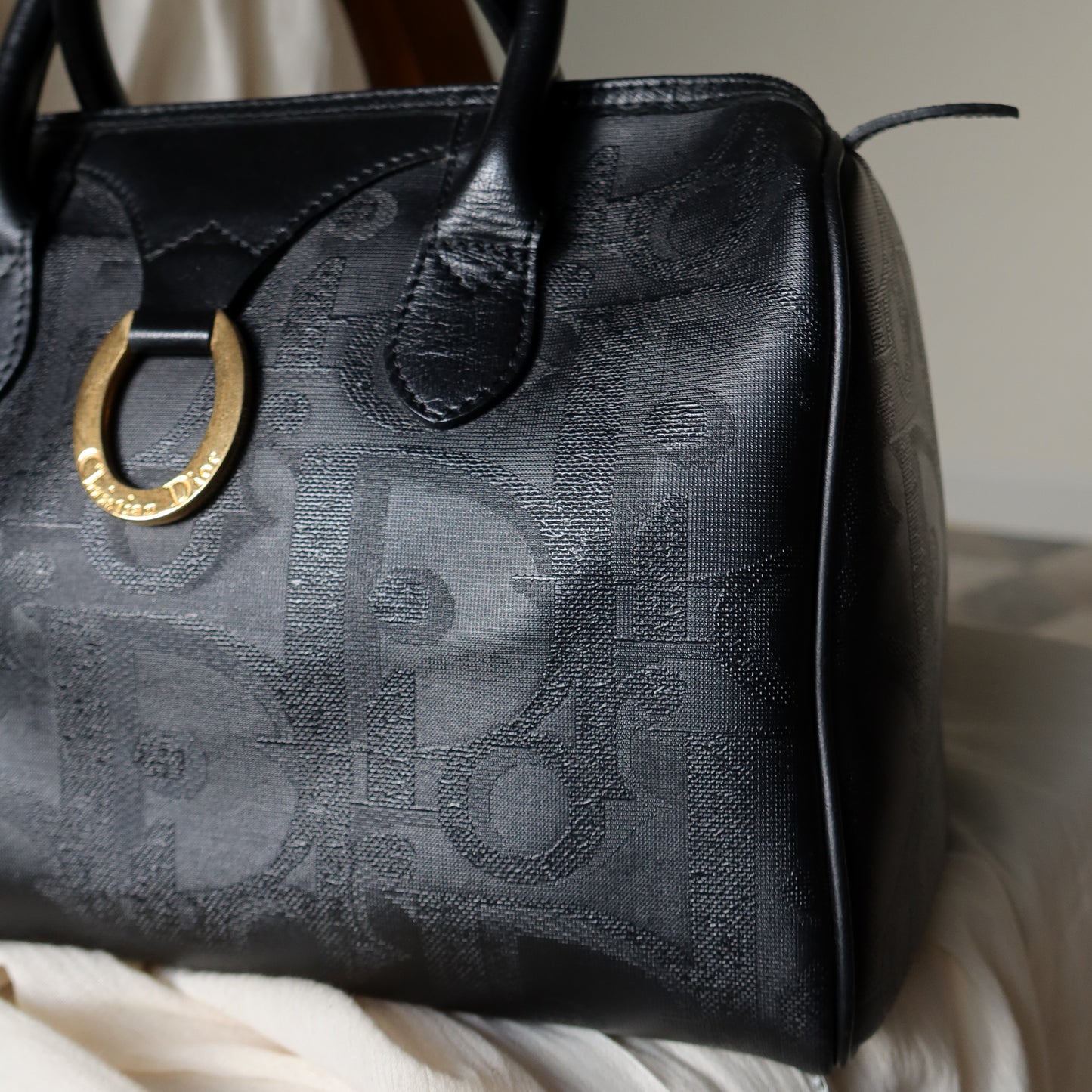 Christian Dior Vintage Black Monogram Speedy Bag