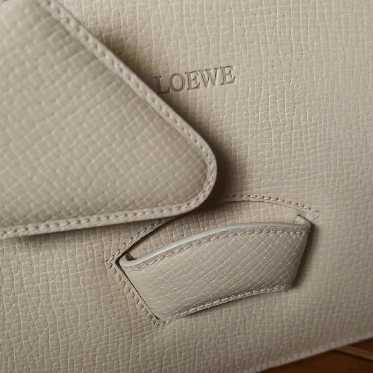 Loewe Vintage Ivory Calfskin Leather Barcelona Bag