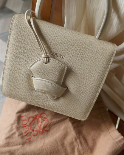 Loewe Vintage Ivory Calfskin Leather Barcelona Bag