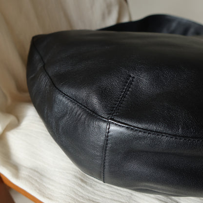 Rare Cartier Trinity Ring Black Leather Shoulder Bag