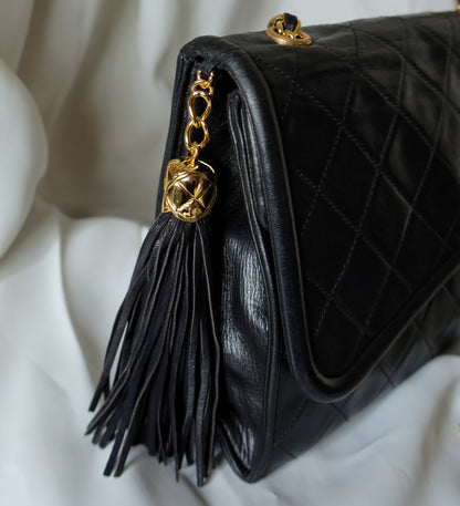 Chanel Vintage Tassel Asymmetrical Double Flap Bag [2]