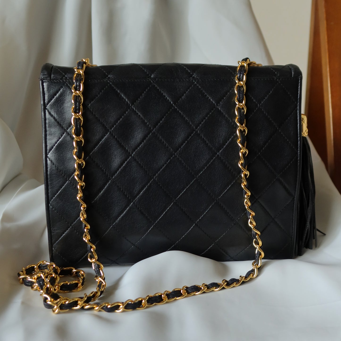 Chanel Vintage Tassel Asymmetrical Double Flap Bag [2]