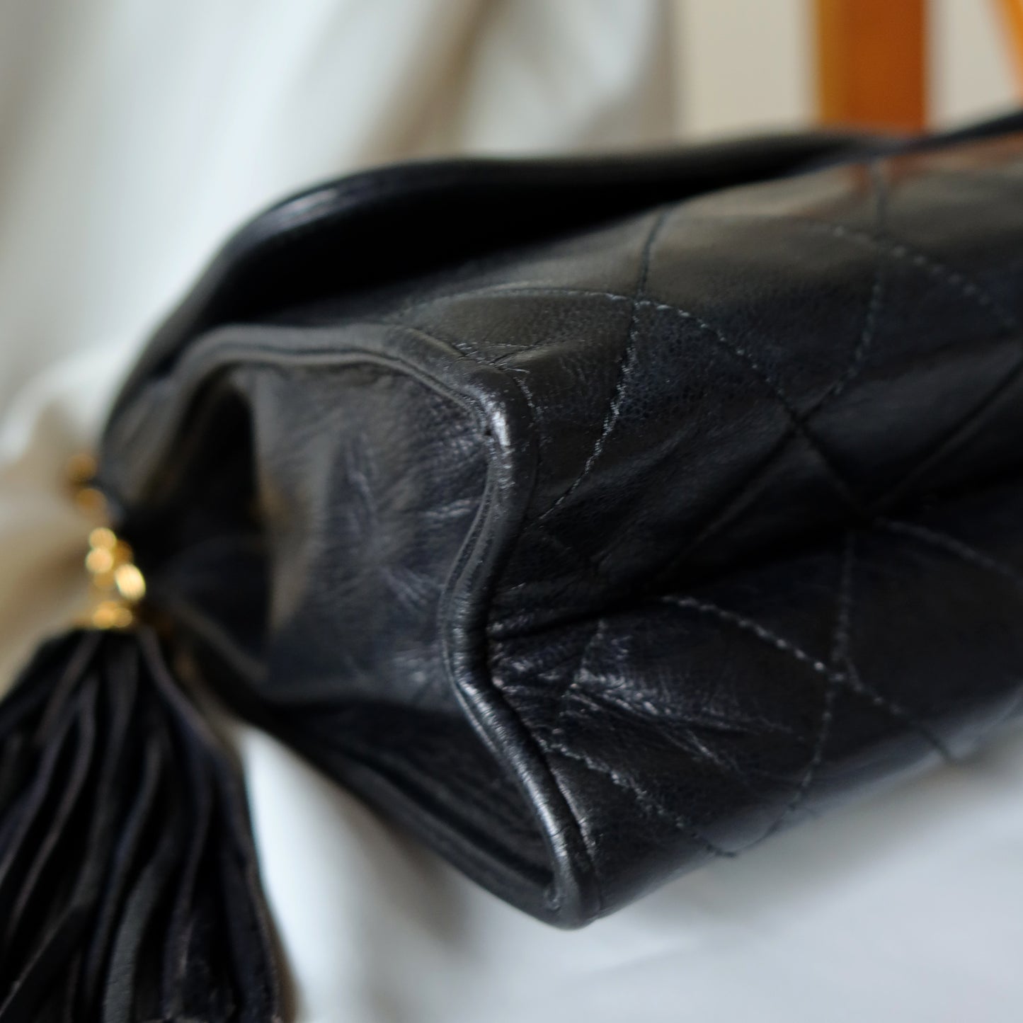 Chanel Vintage Tassel Asymmetrical Double Flap Bag [2]