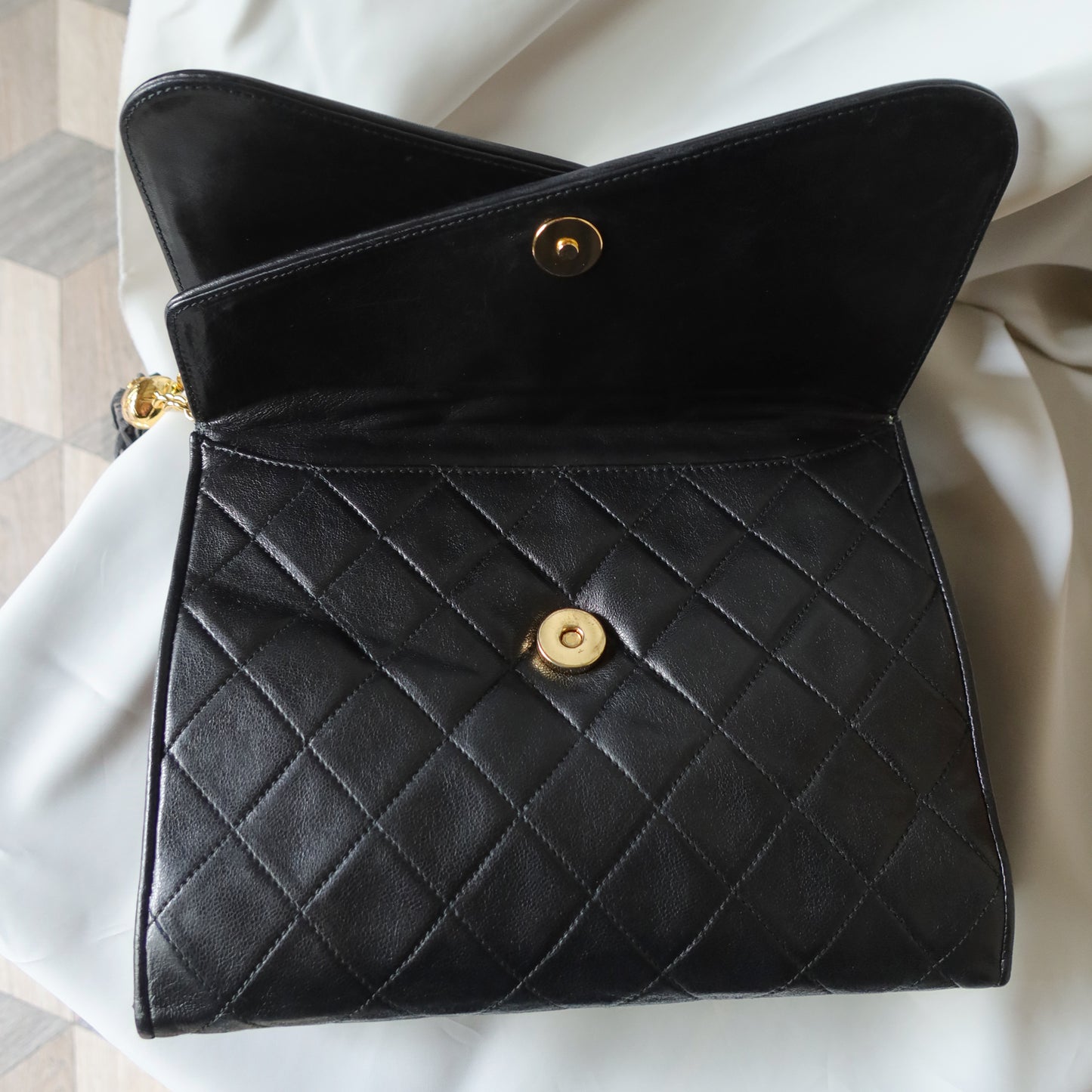 Chanel Vintage Tassel Asymmetrical Double Flap Bag [2]