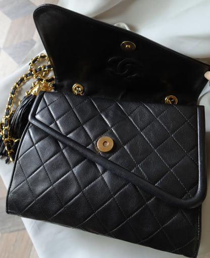 Chanel Vintage Tassel Asymmetrical Double Flap Bag [2]