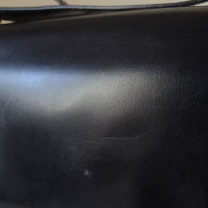 Vintage Hermès 1970s Quito Black Box Calf Leather Bag