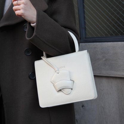 Loewe Vintage Ivory Calfskin Leather Barcelona Bag