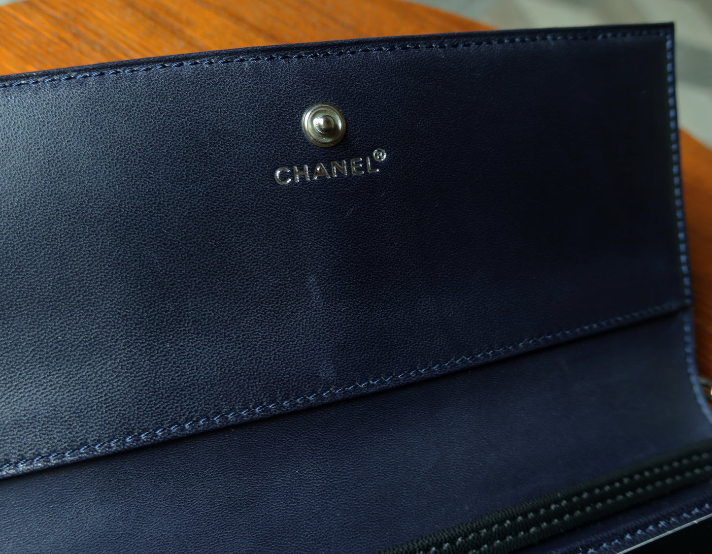 Chanel Vintage Lambskin Chocolate bar wallet WOC