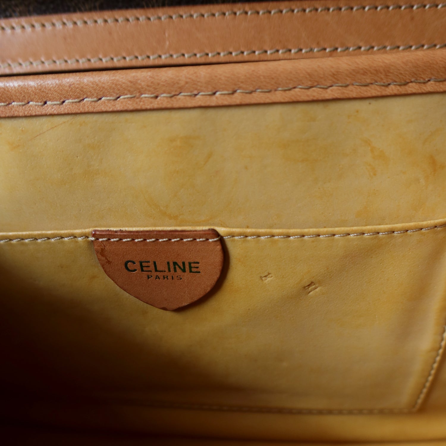 Celine Vintage Macadam Triomphe Leather Flap Shoulder Bag
