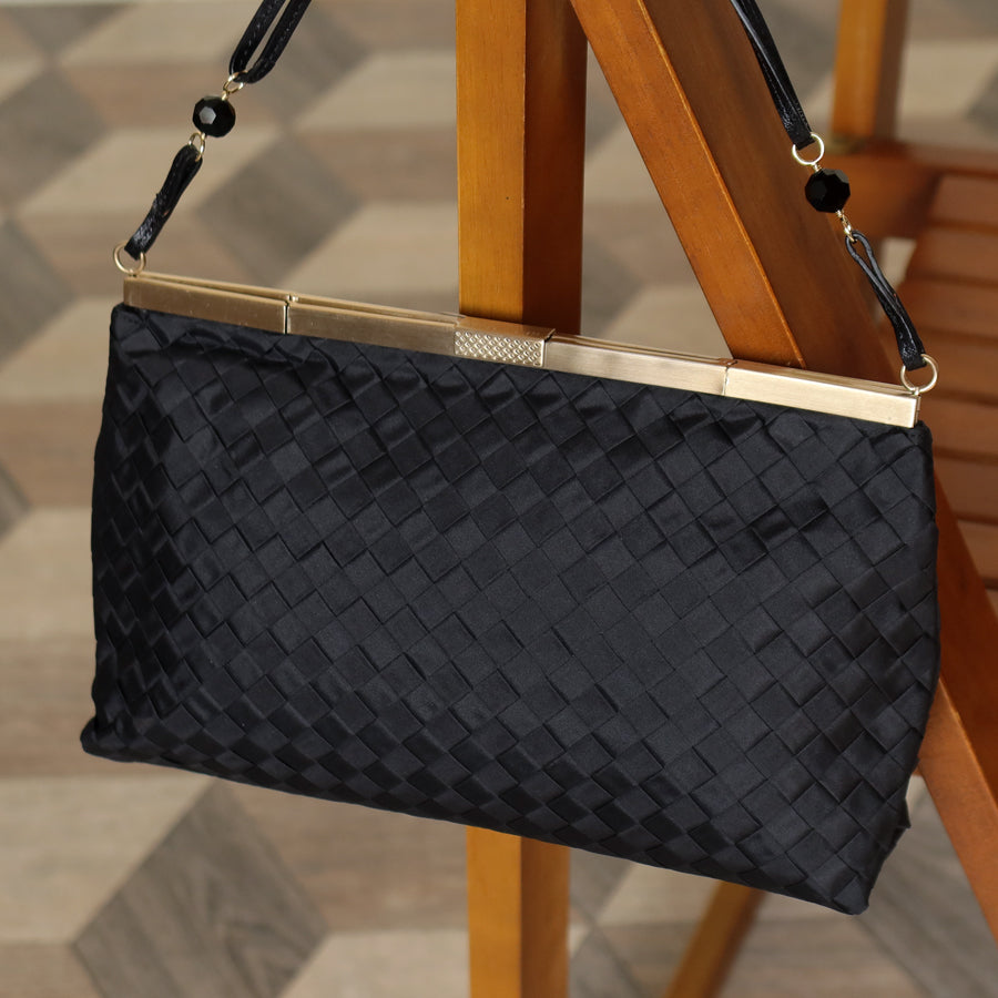 Bottega Veneta Vintage Black Intrecciato Pochette 2way Bag