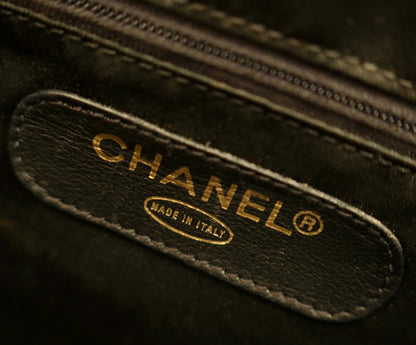 Chanel Rare Vintage Black Matelasse Travel Duffle Weekend Bag