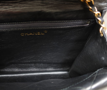 Chanel Vintage Black Lambskin Tassel Asymmetrical Double Flap Bag