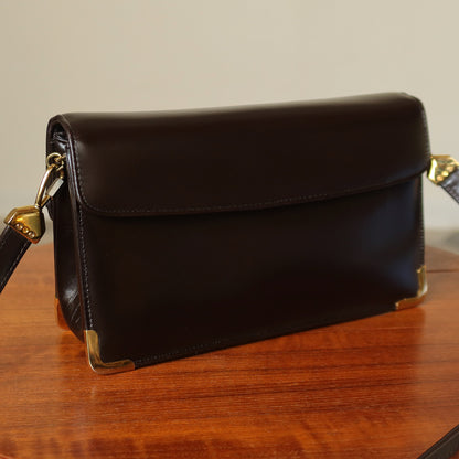 Vintage Christian Dior 1980s Brown Oblique Trotter 2-way Shoulder Clutch Bag