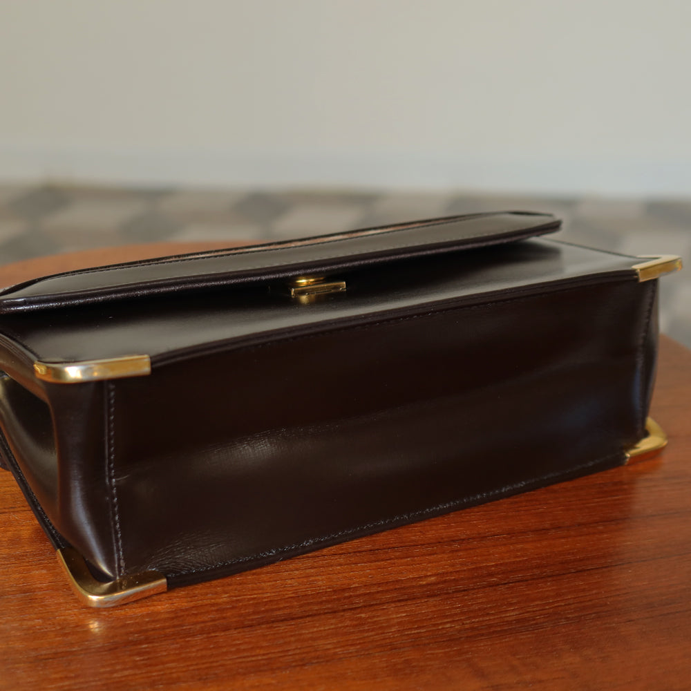 Vintage Christian Dior 1980s Brown Oblique Trotter 2-way Shoulder Clutch Bag