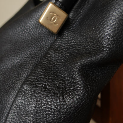 Chanel Vintage CC Logo Dice Leather Shoulder Tote Bag