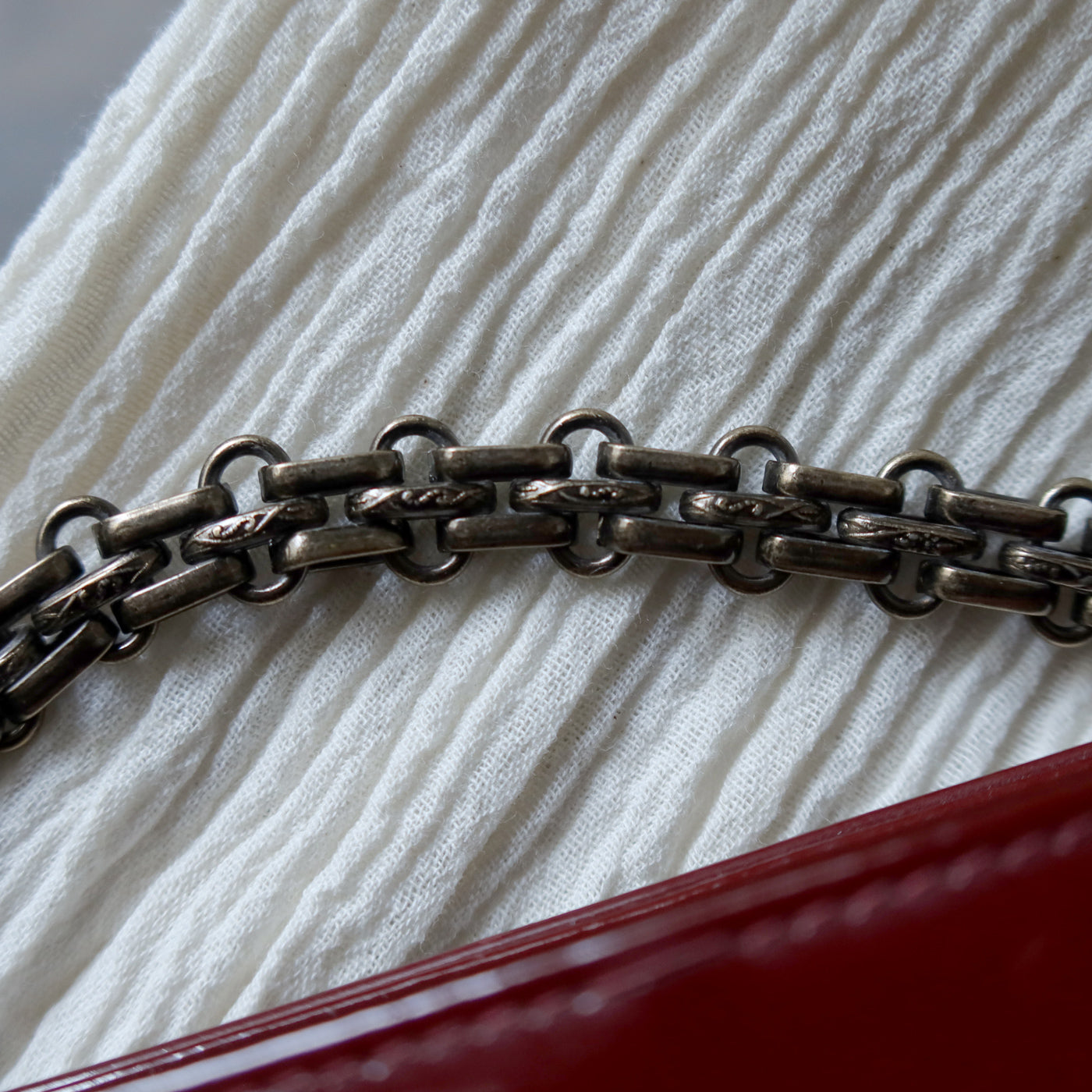Chanel Vintage Burgundy Patent CC Turnlock Bijoux Chain Shoulder Bag