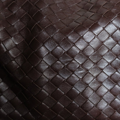 Bottega Veneta Vintage Brown Intrecciato Double Flap Shoulder Bag