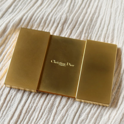 Rare Christian Dior Vintage Metallic Gold Sliding Compact Mirror