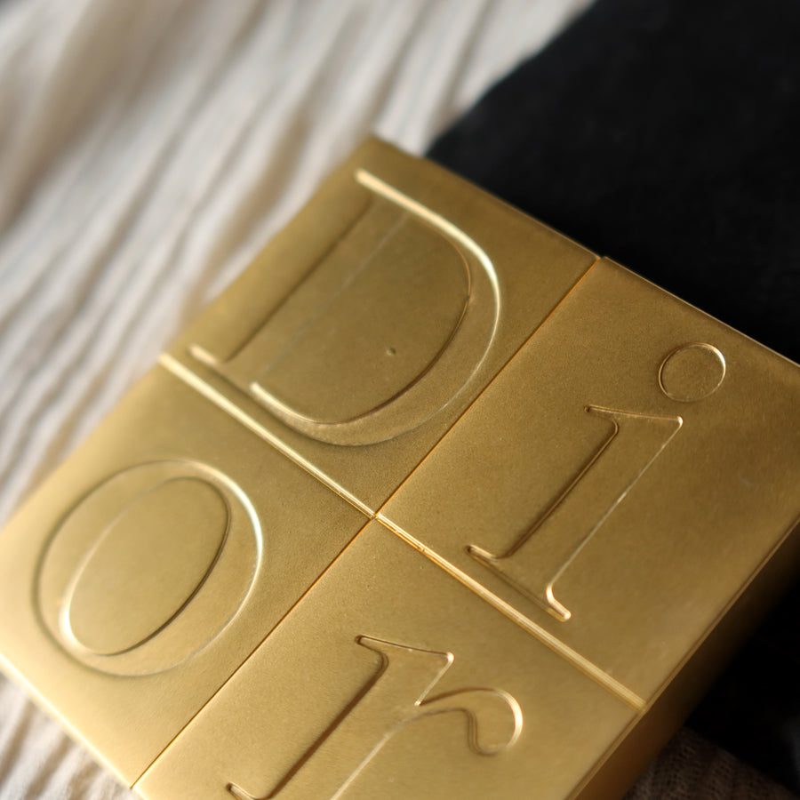 Rare Christian Dior Vintage Metallic Gold Sliding Compact Mirror