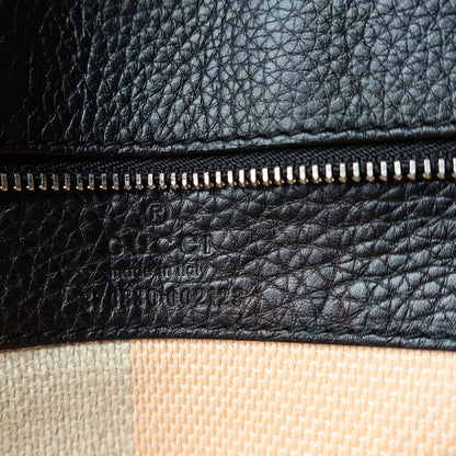 Gucci Vintage Bamboo Daily Black Top Handle Turnlock Shoulder Bag
