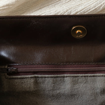 Loewe Vintage Brown Leather Anagram Logo Crossbody Shoulder Bag