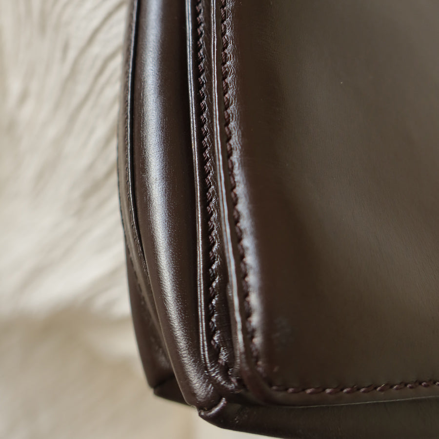 Loewe Vintage Brown Leather Anagram Logo Crossbody Shoulder Bag