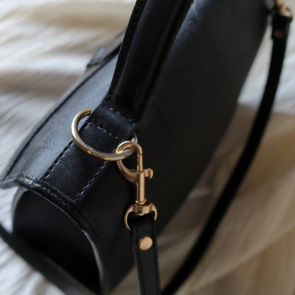 Christian Dior Vintage Black Oblique Trotter Kelly Bag