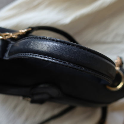 Christian Dior Vintage Black Oblique Trotter Kelly Shoulder Bag