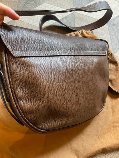 [PRIVATE] Loewe Vintage Dual Brown Leather Anagram Crossbody Flap Bag