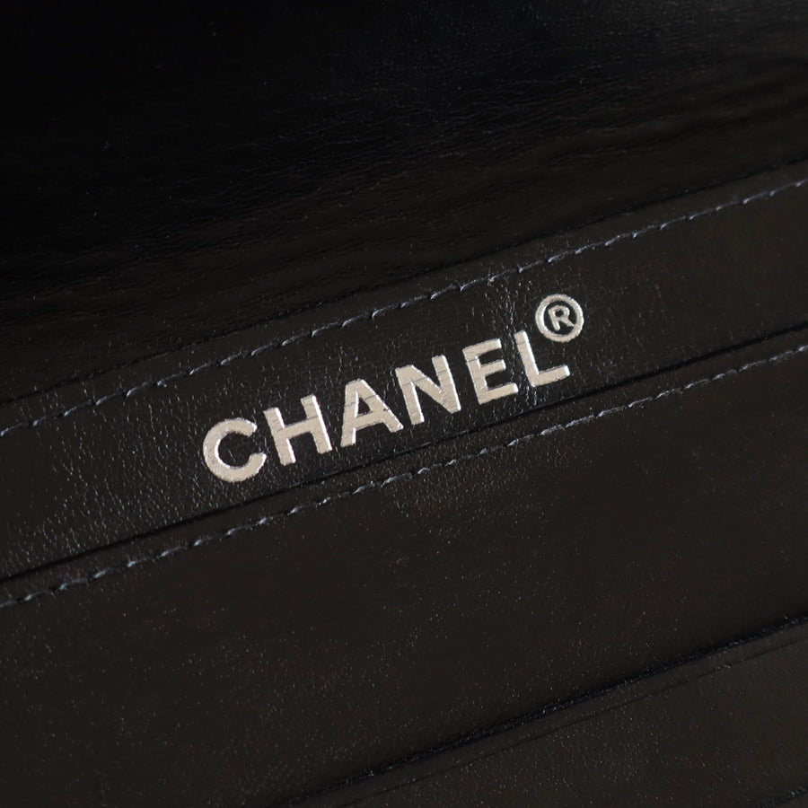 Chanel Vintage Black Quilted Chocolate Bar Coco mark 2way Clutch Bag