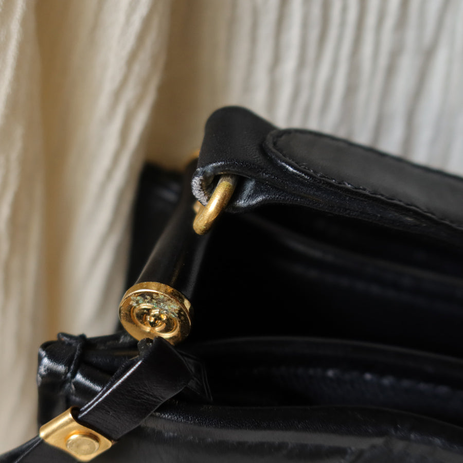 Gucci Vintage Black Half-Moon Shaped GG Marmont Crossbody Bag