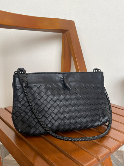 [PRIVATE] Bottega Veneta Vintage Black Intrecciato 2way Shoulder Clutch Bag