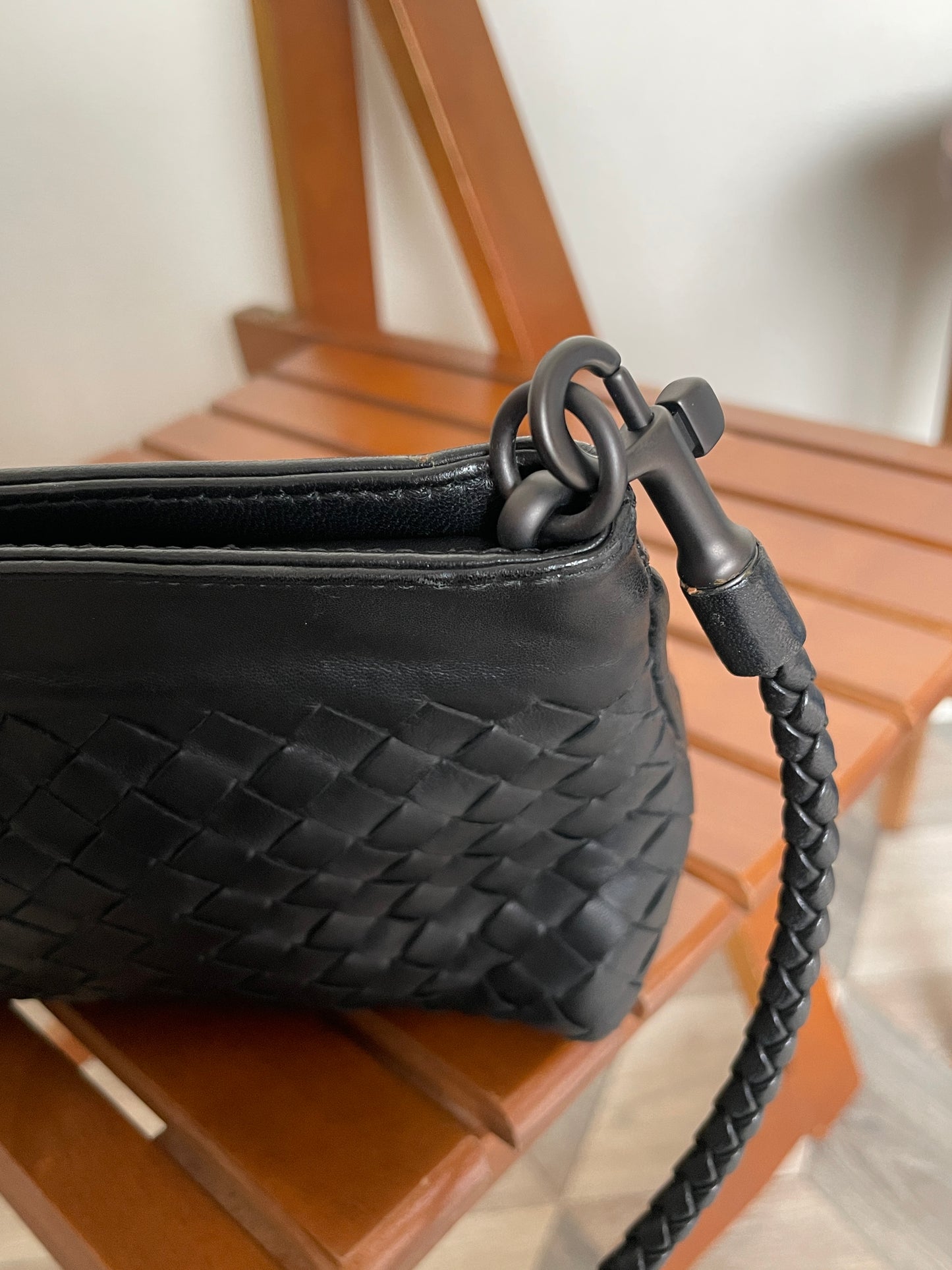 [PRIVATE] Bottega Veneta Vintage Black Intrecciato 2way Shoulder Clutch Bag