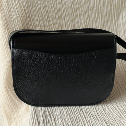 Christian Dior Vintage Mixed Black Leather Flap Crossbody Bag