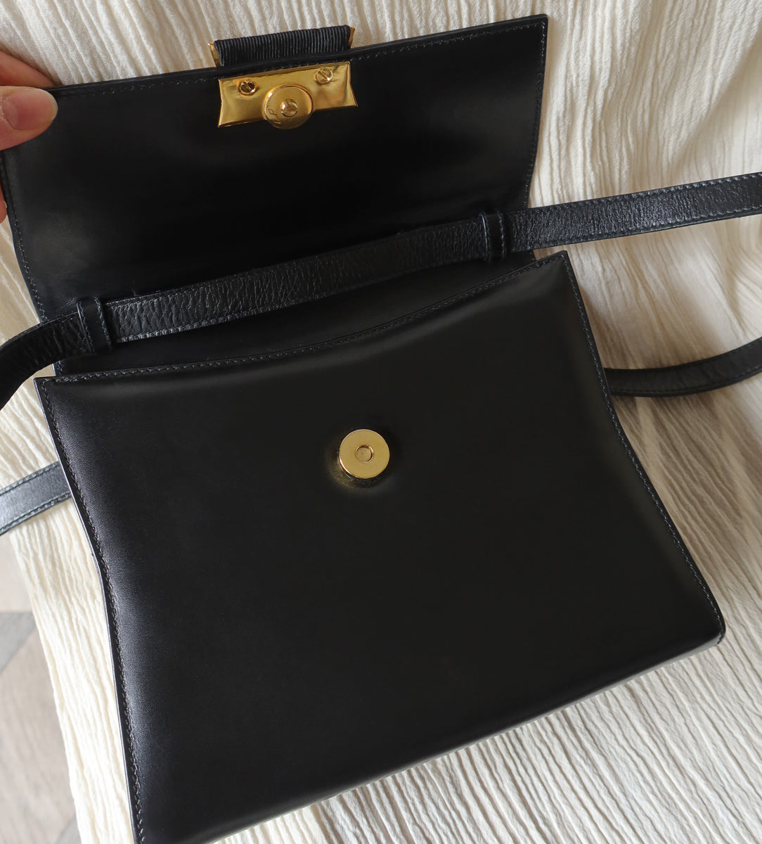 Salvatore Ferragamo Vintage Black Vara Bow 3way Shoulder Bag