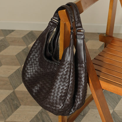 Bottega Veneta Vintage Dark Brown Medium Intrecciato Hobo Tote Bag