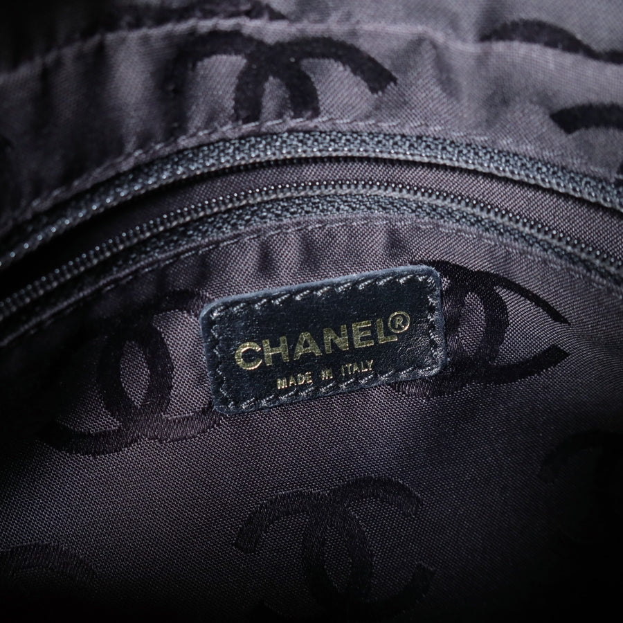 Chanel Vintage Black Caviar Leather Hobo Coco Shoulder Bag