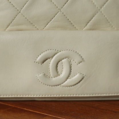 Chanel Vintage Matelasse Quilted Coco mark Cream Ivory Tassel Camera Bag